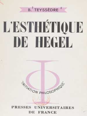 cover image of L'esthétique de Hegel